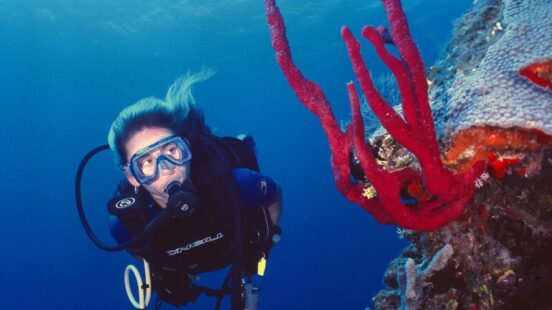 scuba diver Great Belize Reef