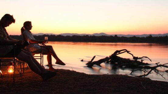 Drinks by the Zambezi, Zimbabwe, Africa